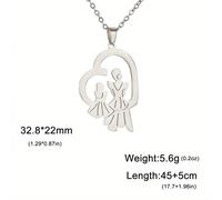 Collana per con cuore cavo, 1 pz, con ciondolo a forma di cuore che simboleggia l'amore materno, realizzata in acciaio inossidabile 304 304, , perfetta come regalo per la per o per