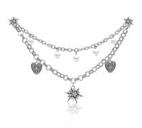 Collana per Dirndl Charivari con perle, ciondolo a forma di stella alpina | Collana Dirndl, accessorio per costume tradizionale bavarese da donna e uomo, gioiello per Oktoberfest, grembiule