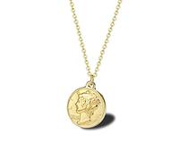 Collana per donna, collana con catena a clavicola, ciondolo in oro intagliato, collana per donna, ragazza, uomo, acciaio inossidabile, semplice catena rotonda, regali per la dea, oro