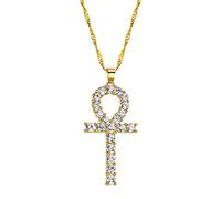 Collana per donna Collana con catena a clavicola Collana con ciondolo a forma di croce con protezione egiziana Collana religiosa per donna Collane girocollo Regali G