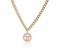 Collana per donna, collana con catena a clavicola, collana con ciondolo a moneta intagliata nello zodiaco retr貌, collana per donna, vintage, lettera Sagittario, costellazione, regali di moda, Toro