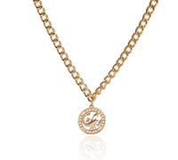 Collana per donna, collana con catena a clavicola, collana con ciondolo a moneta intagliata nello zodiaco retr貌, collana per donna, vintage, lettera Sagittario, costellazione, regali di moda Scorpi
