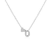 Collana per donna con catena a clavicola, collana Harajuku con 26 lettere, collana da donna con cuore d'amore, iniziale dell'alfabeto, colore oro e argento, girocollo, regali O1