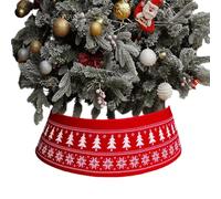 Collana per gonna per albero di Natale, copripiede regolabile in maglia per