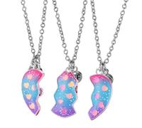 Collana per i migliori amici - 1,18 pollici bffc CURCHE CUORE - Gioielli di amicizia magnetica in lega di gioiello - Collar puzzle a 3 parti, fascino eterno dellc'amicizia,