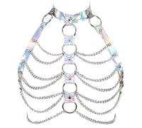 Collana per il corpo, stile gotico, punk, con staffa toracica, gioielli per il corpo per discoteca