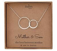 Collana per madre e figlio, in argento Sterling, con due cerchi infiniti ad incastro, regalo per la festa della mamma, per mamma, figlio, regali di Natale per mamma da figlio, Metallo