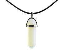 Collana per proiettili per accessori per uomini e donne, collana in pelle a sospensione in pietra naturale Collana a ciondolo a ciondolo esagonale di pilastro esagonale, collane di urna proiettile per