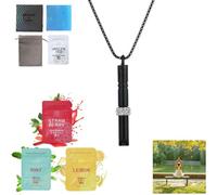 Collana per respirazione ansia con resistenza, alito aromatizzato, filtro, olio essenziale naturale, collana per alleviare lo stress e l'ansia, per adulti