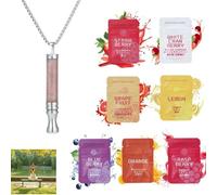 Collana per respirazione ansia con resistenza, alito aromatizzato, filtro, olio essenziale naturale, collana per alleviare lo stress e l'ansia, per adulti (quarzo rosa)
