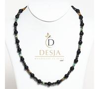 Collana per uomo Desja pietra dura naturale Diaspro Colorato Onice Nero Ematite
