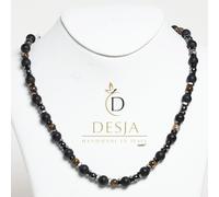 Collana per uomo pietra dura Opale Onice Nero Ematite chiusura in acciaio Desja