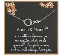 Collana per zia nipote, in argento Sterling 925, con zirconi cubici, regalo per la festa della mamma, per zia della nipote, collana per zia di nipote, in argento sterling