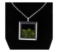 Collana Peridoto Grezzo. Modello Quadrato. Colore Argento.