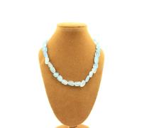 Collana Perle Acquamarina Del Brasile Catena IN Acciaio Inossidabile