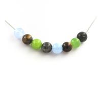 Collana Perle Acquamarina + Occhio di Tigre +Labradorite +Peridoto 8 Collana F
