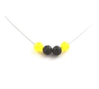 Collana Perle Agata Giallo + Lava 8 MM Catena Acciaio