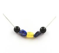 Collana Perle Agata Nero 8 MM + Opale Giallo Australia + Lapis Catena IN ,