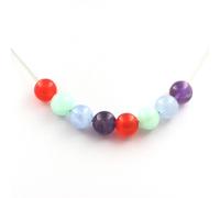 Collana Perle Aigue-Marine + Amazonite + Amatista + Calcedonio Collana Donne