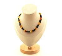 Collana Perle Ambra Autentica Del Mare Mar Baltico + Tormalina Schörl Taglia Pe