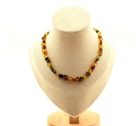 Collana Perle Ambra Autentica Del Mare Mar Baltico + Tormalina Taglia Personnal