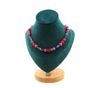 Collana Perle Ametista Del Brasile + Tormalina melon D'Acqua 8 MM Collana Donne