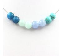 Collana Perle Angelite+Acquamarina+Turchese+Apatite 8 MM Catena IN ,
