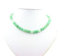 Collana Perle Aventurina 8 MM Catena IN Acciaio Inossidabile