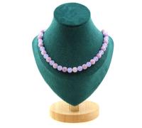 Collana Perle Calcedonio Lavanda + Mica Viola Opaco 8 MM Catena IN da Donna