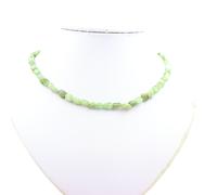 Pietre E Minéraux. Collana Perle Cianite Verde Del Brasile Catena IN Acciaio Ino