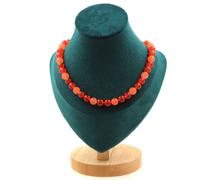 Collana Perle Corniola D Uruguay Qualità 5A + Calcedonio Rosso + da Donna