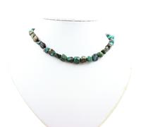 Collana Perle Crisocolla Di USA Catena IN Acciaio Inossidabile