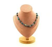 Collana Perle Crisocolla Di USA + Cianite Blu Del Brasile Catena IN Collana F