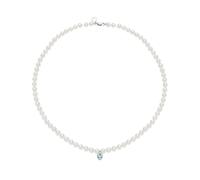 Collana PERLE D'AMORE ORO DIAMANTE ACQUAMARINA FWQ323 Comete Donna