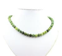 Collana Perle Giada 8 MM Catena IN Acciaio Inossidabile