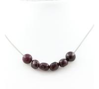 Collana Perle Granato Del Mozambico + 8 Mm. Catena IN Acciaio da Donna