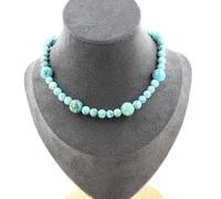 Collana Perle Howlite Turchese 6 Mm + Howlite Turchese 10 Mm. Collana Donne