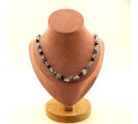 Collana Perle Ipersteno Egitto + Quarzo Tormalina Rutilato Brasile Taglia Pe
