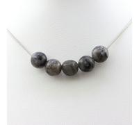 Collana Perle Labradorite Finlandia + 8 Mm. Catena IN Blocco Fe