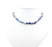 Collana Perle Lapislazzuli Del Pakistan Catena IN Acciaio Inossidabile