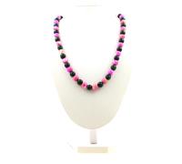 Collana Perle Malachite Del Congo Qualità 7A + Giada Rosa Gialla 8 Mm Collana Fe