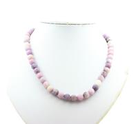 Collana Perle Mica Viola Opaco 8 MM Catena IN Acciaio Inossidabile