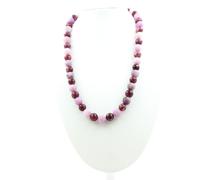 Collana Perle Mica Viola Opaco + Lepidolite 8 MM Catena IN Acciaio Inossidabile