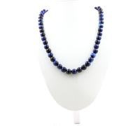 Collana Perle Occhio di Tigre Blu 8 MM Catena IN Acciaio Inossidabile