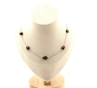 Collana Perle Occhio di Tigre D'Africa Del Sud Catena IN Acciaio Inoxydable. UK