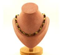 Pietre E Minéraux. Collana Perle Occhio di Tigre D'Africa Del Sud + Quarzo Rut