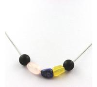 Collana Perle Onice Nero Opaco 8 MM + Quarzo Rosa Del Brasile + Lapis Catena IN