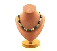 Collana Perle Opale Multicolore Australia + Malachite Del Congo Collana Donna