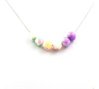 Collana Perle Opale Rosa + Diaspro Viola Blu Verde Rosa + Catena IN ,