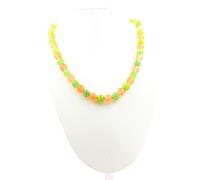 Collana Perle Peridoto + Calcedonio Arancione 8 MM Catena IN Acciaio